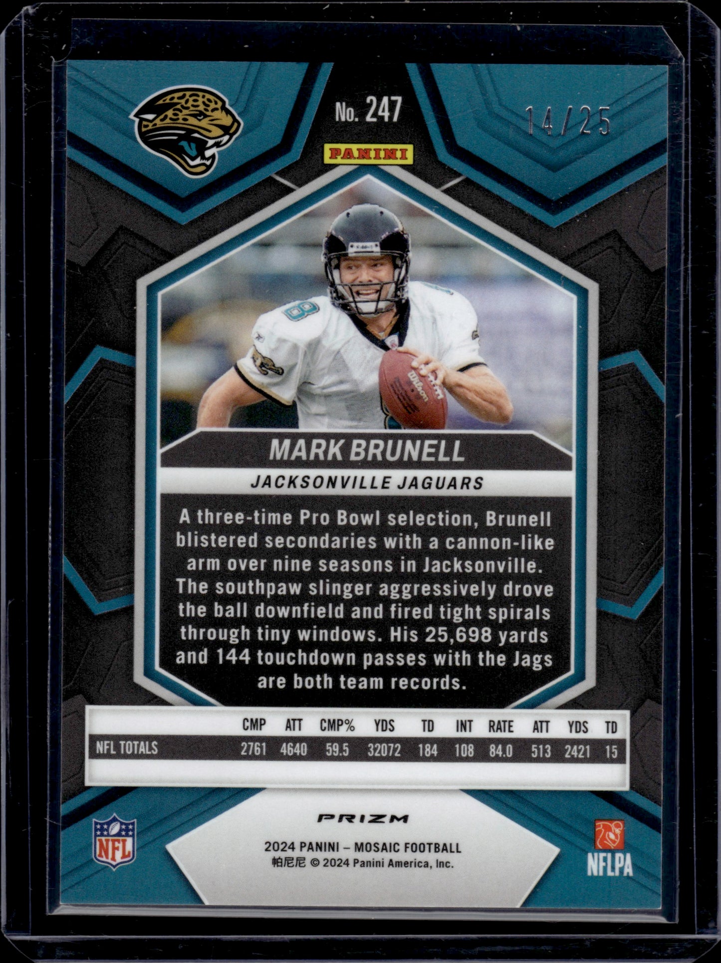 2024 Panini Mosaic Football Mark Brunell #247 Blue 14/25