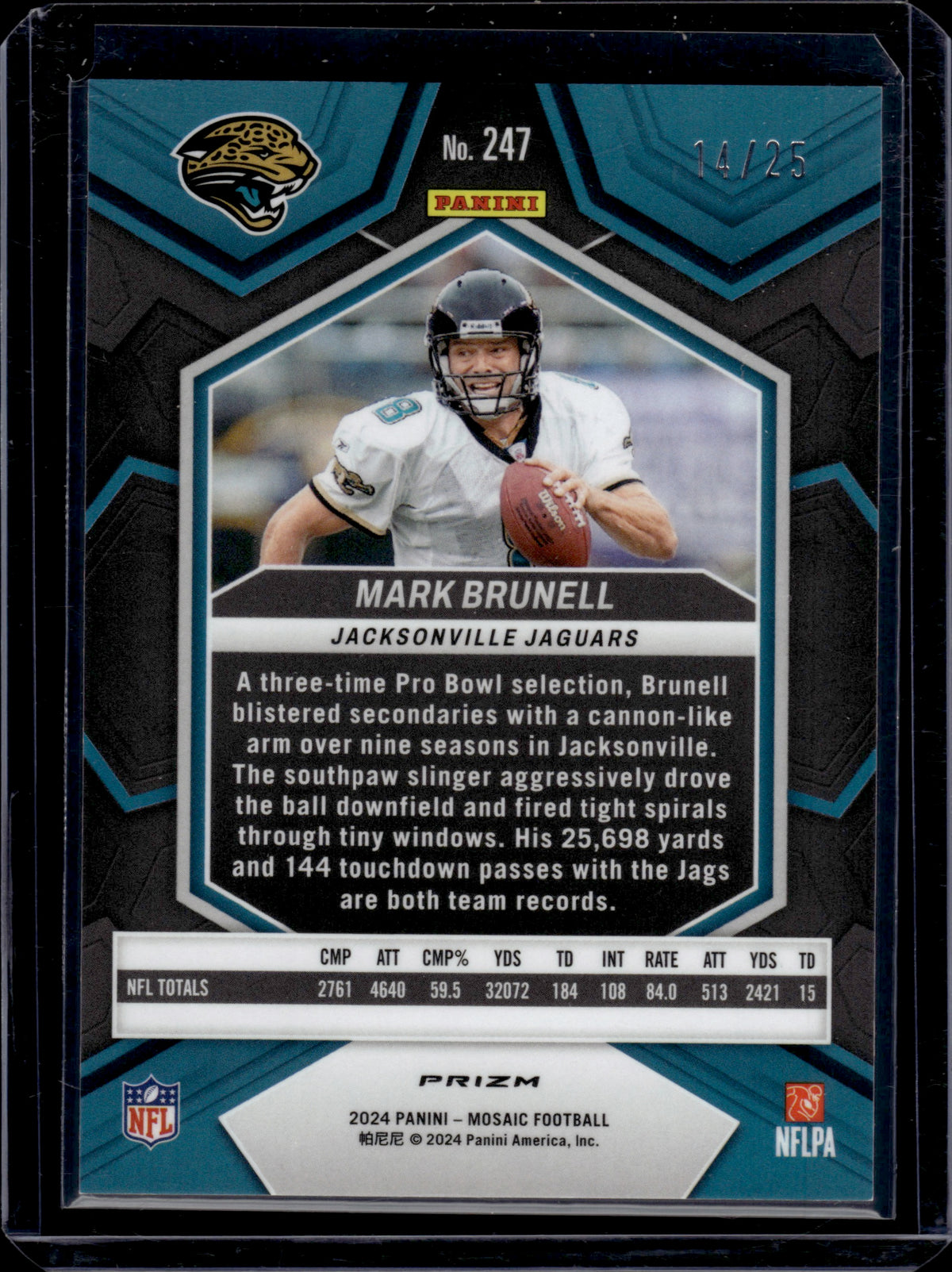 2024 Panini Mosaic Football Mark Brunell #247 Blue 14/25