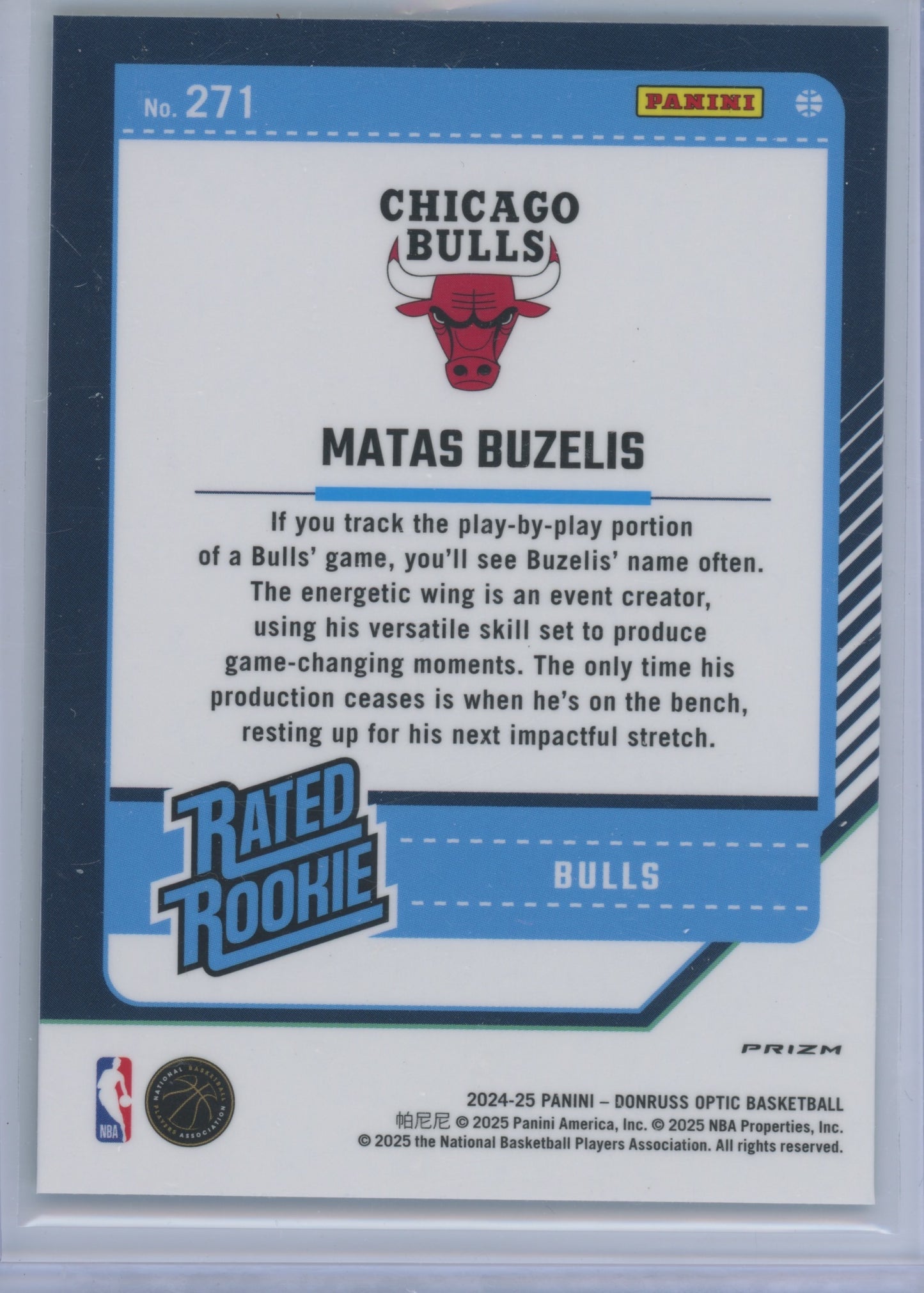 2024 Donruss Optic Matas Buzelis #271 Green