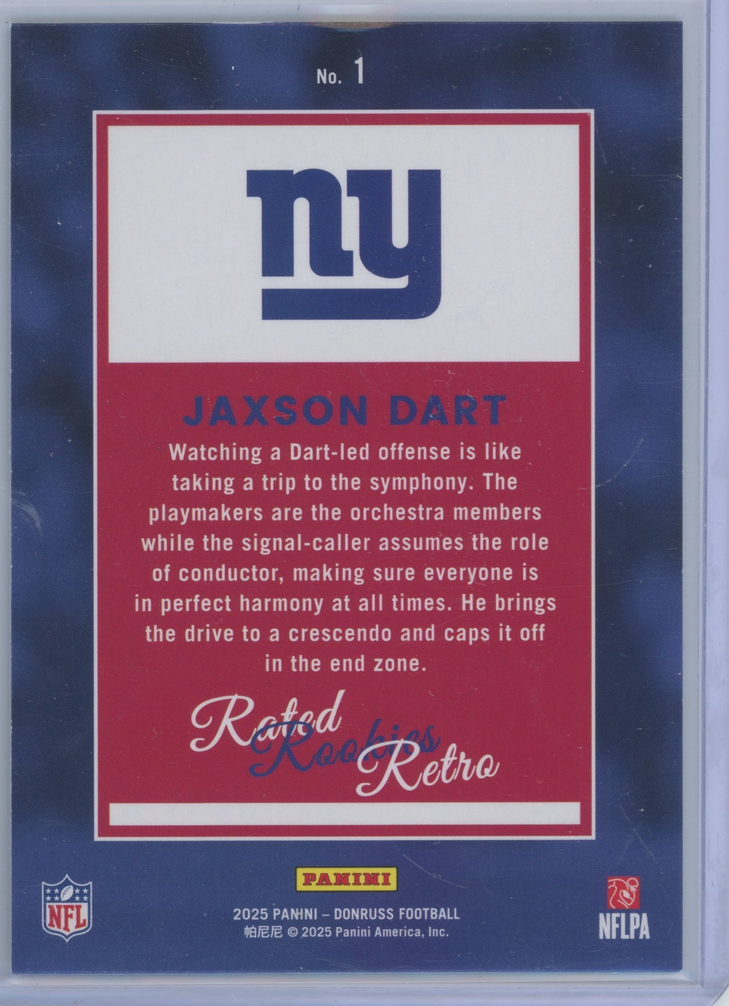 2025 Panini Donruss Rated Rookies Retro Jaxson Dart #1