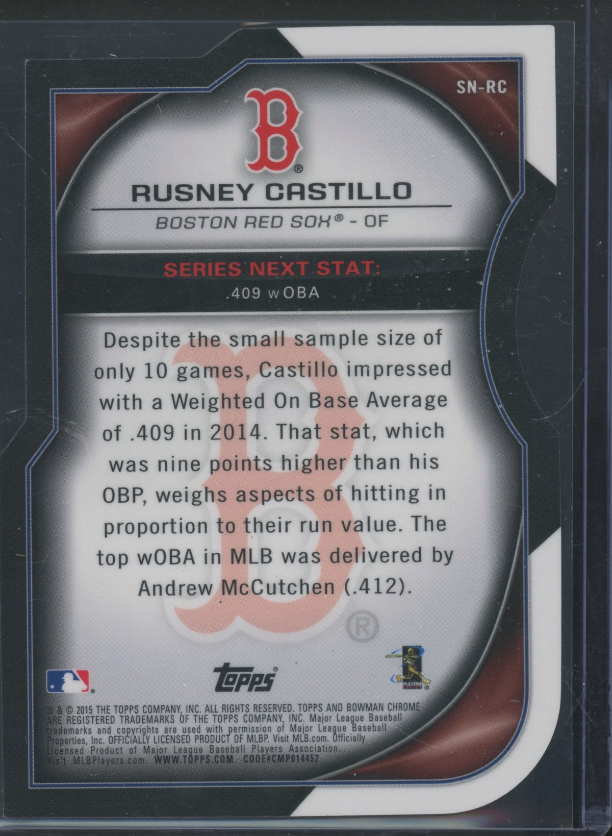 2015 Bowman Chrome Series Next Rusney Castillo #SN-RC 4/5