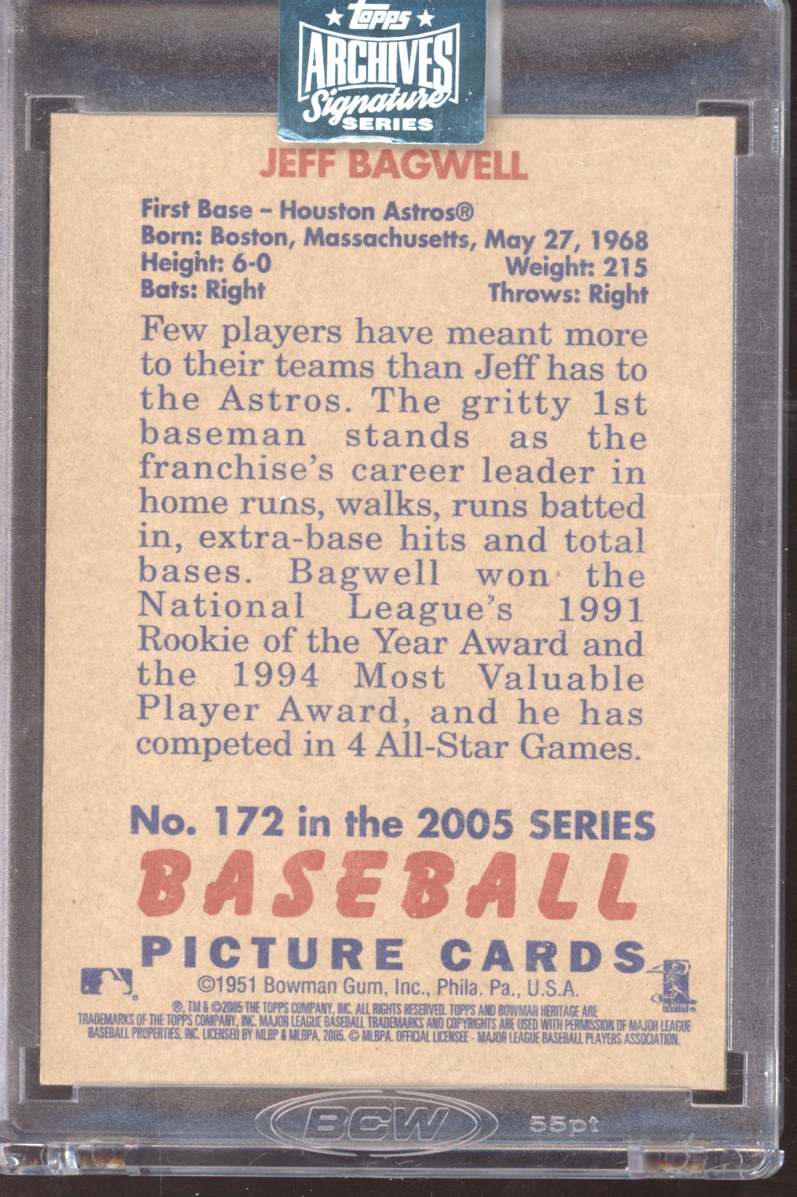 2005 Bowman Heritage Jeff Bagwell #172 1/1