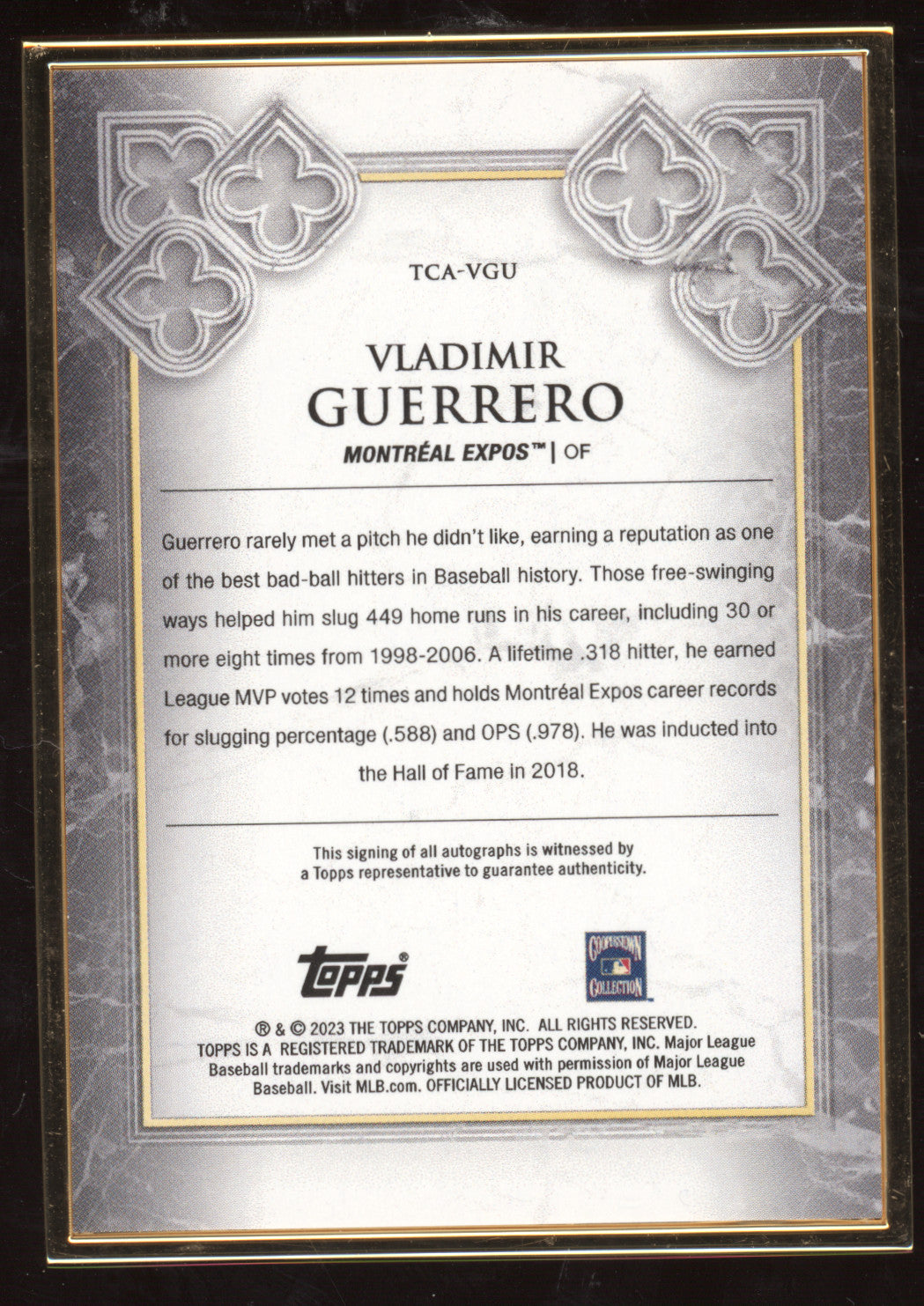 1998 Topps Tier One Vladimir Guerrero #TCA-VGU 04/10