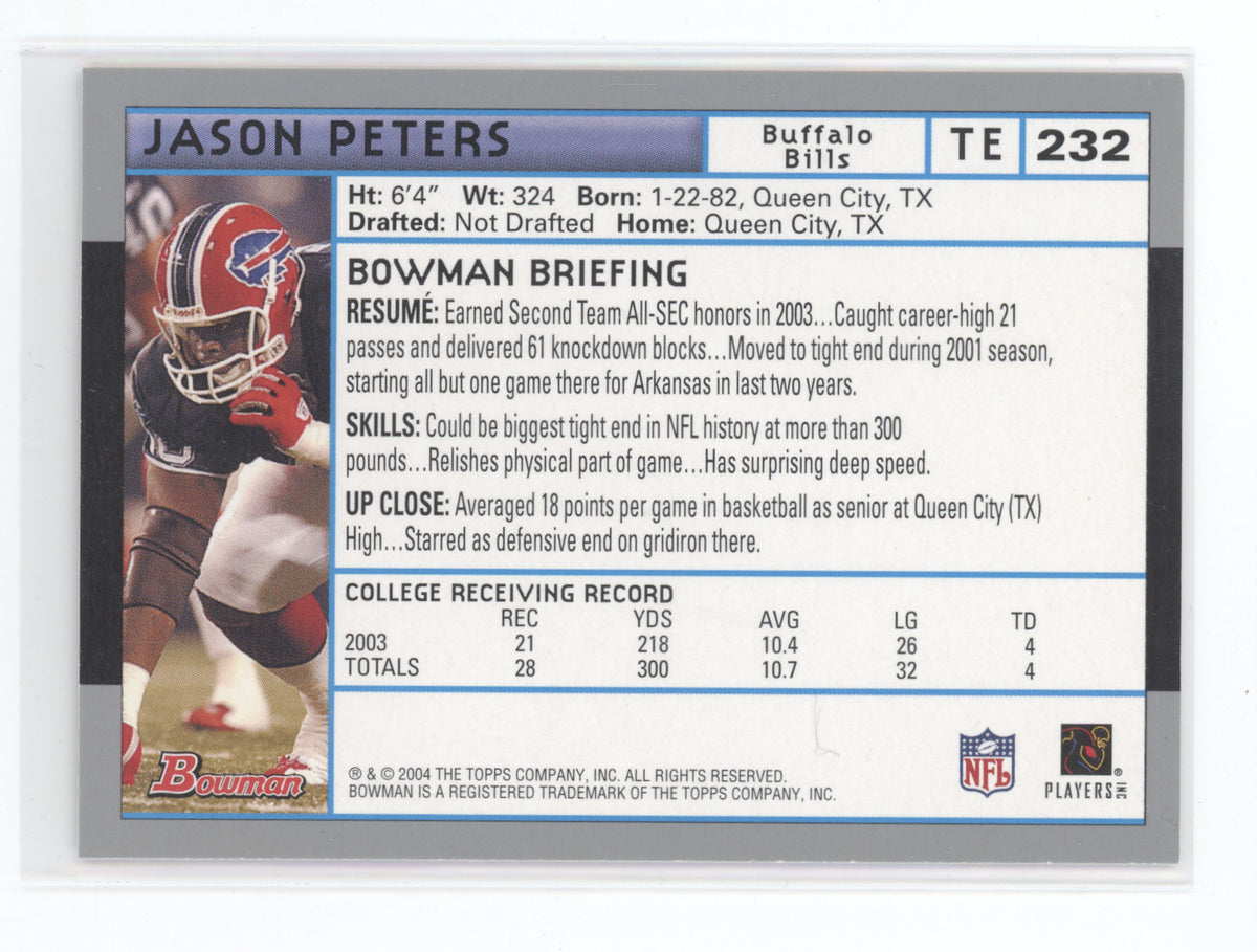 2004 Bowman Football Jason Peters #232 RC