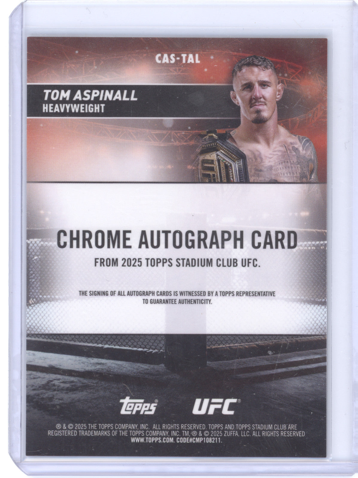 2025 Topps Stadium Club Chrome UFC Tom Aspinall #CAS-TAL Autograph