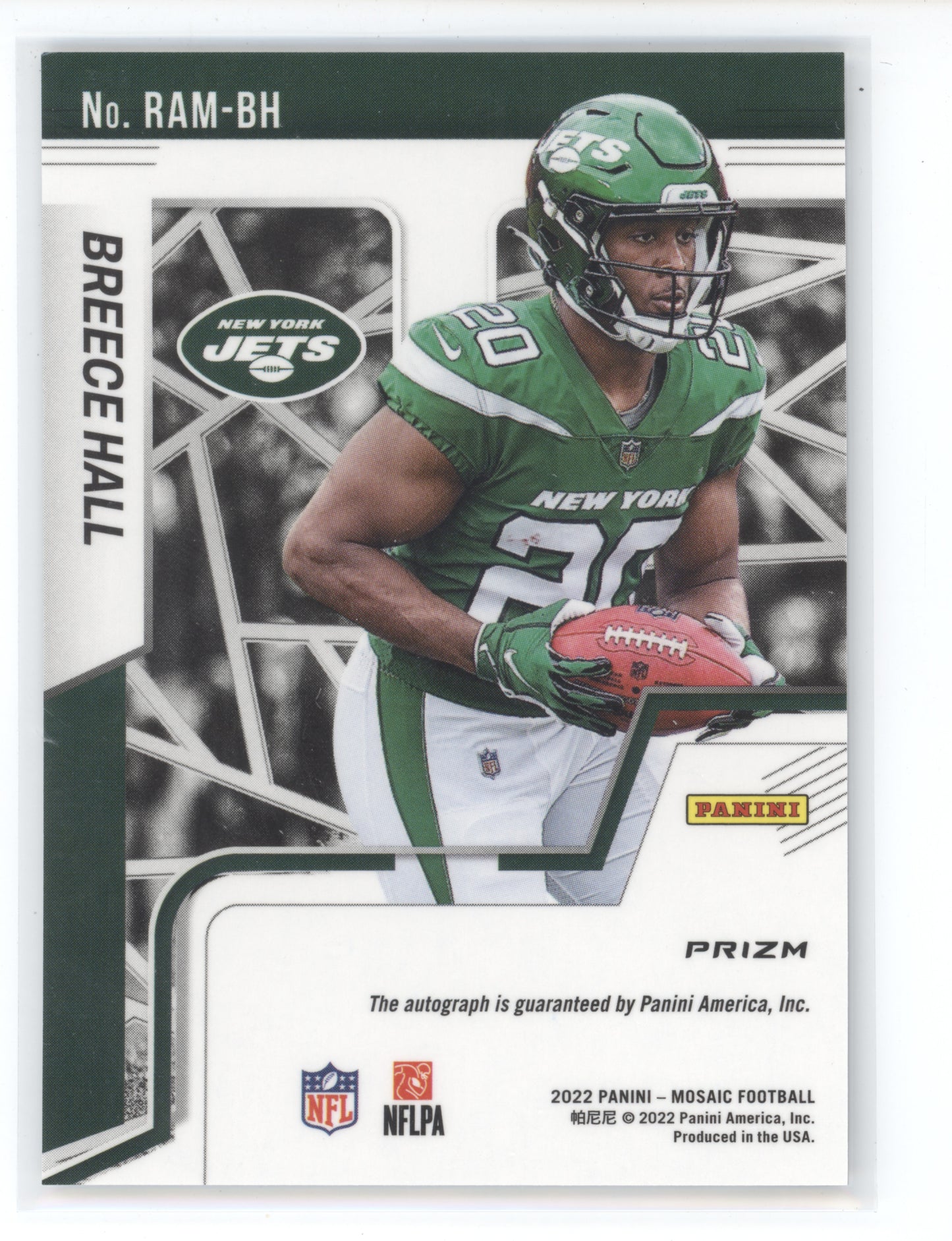2022 Panini Mosaic Football Breece Hall #RAM-BH Autographs RC