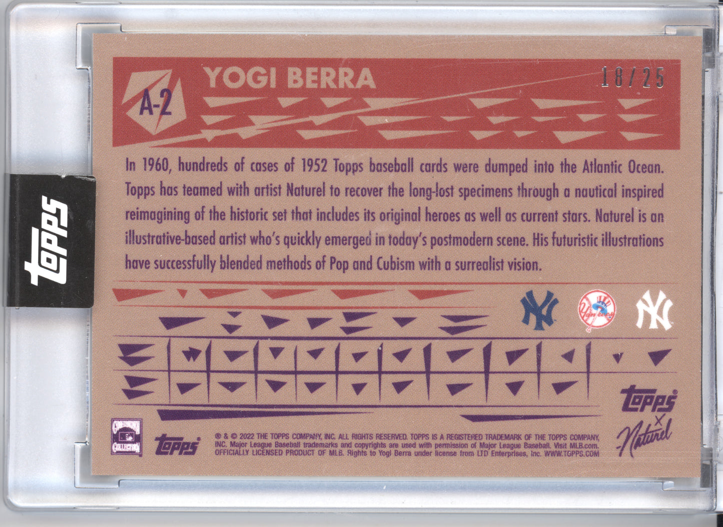 2022 Topps X Naturel 1952 Yogi Berra #A-2 Encased Art 18/25