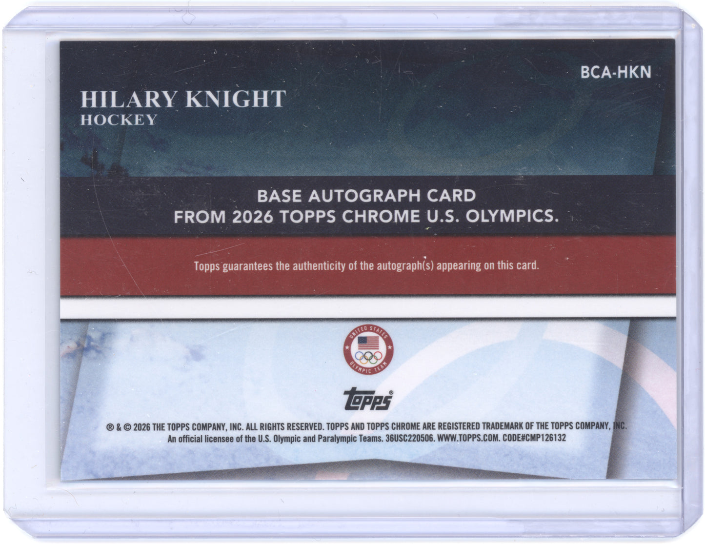 2026 Topps Chrome U.S. Olympics Hilary Knight #BCA-HKN Green Autograph 02/99