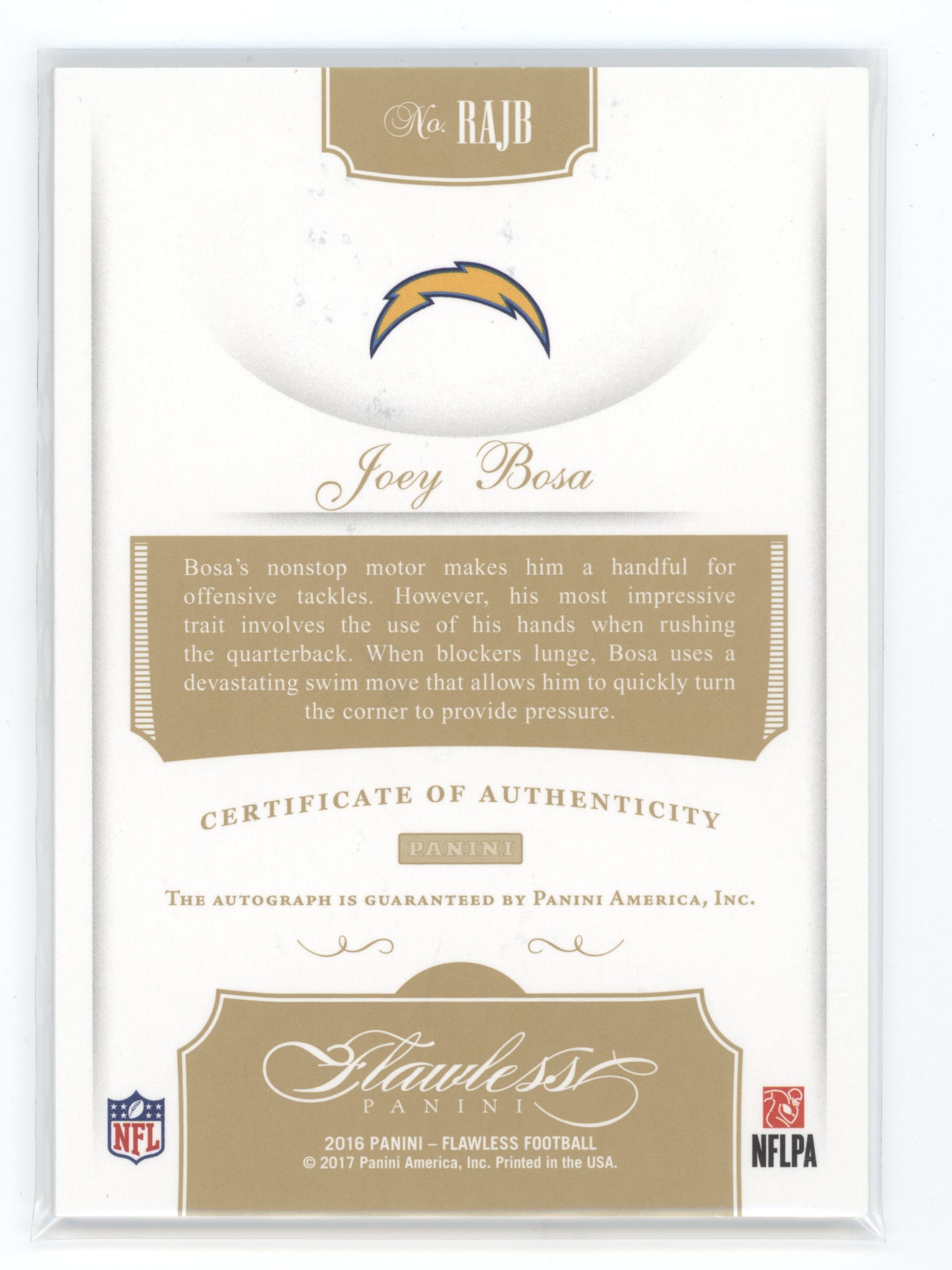 2016 Panini Flawless Signatures Joey Bosa #RAJB 07/25