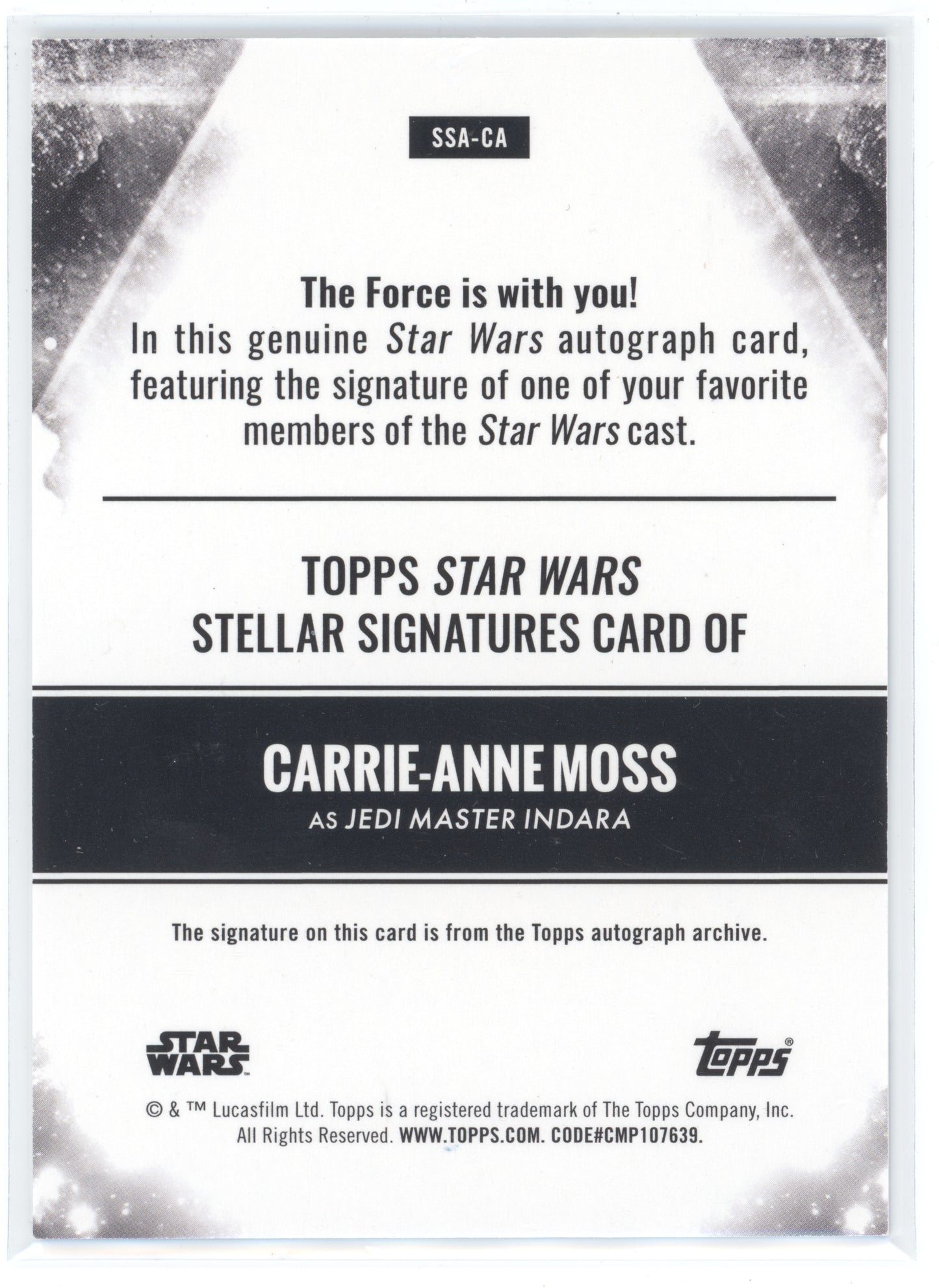 2025 Topps Star Wars Stellar Signatures Indara (Carrie-Anne Moss) 03/25 #SSA-CA