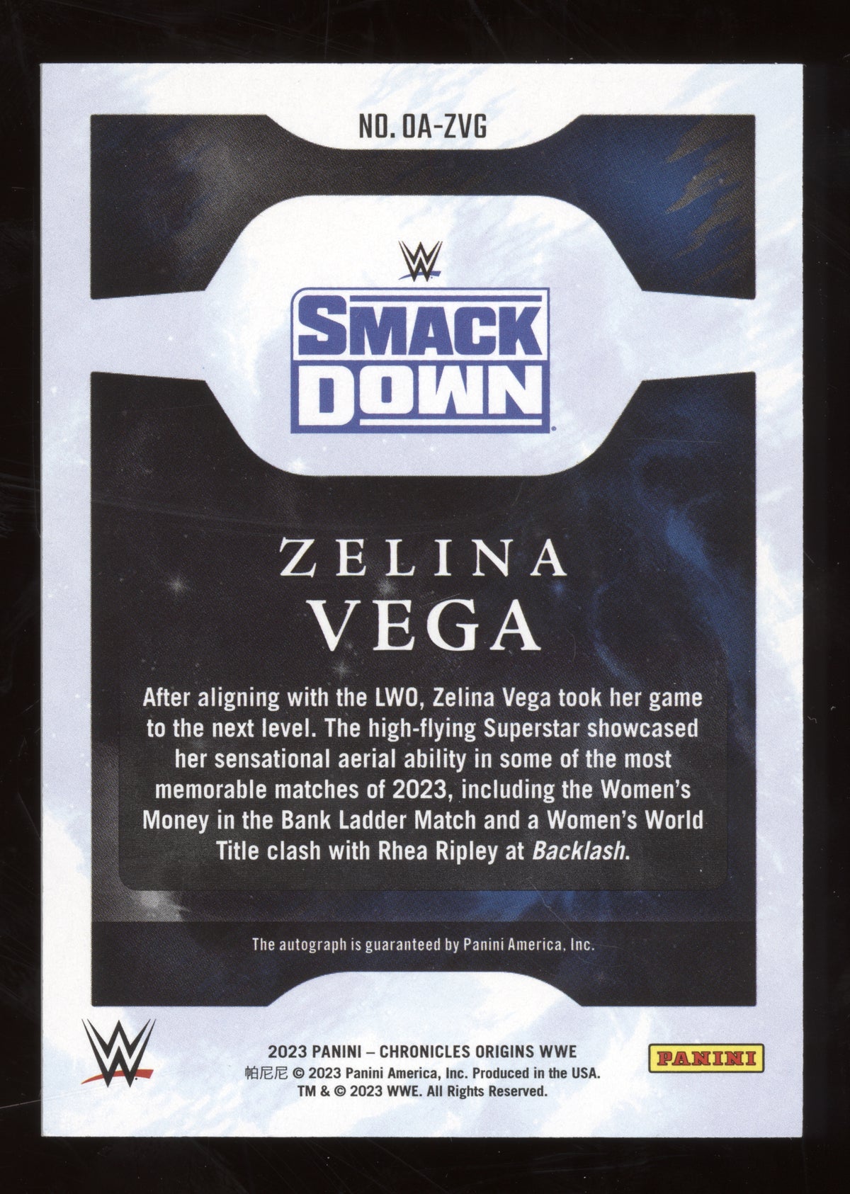 2023 Panini Chronicles WWE Origins Autograph Zelina Vega #OA-ZVG