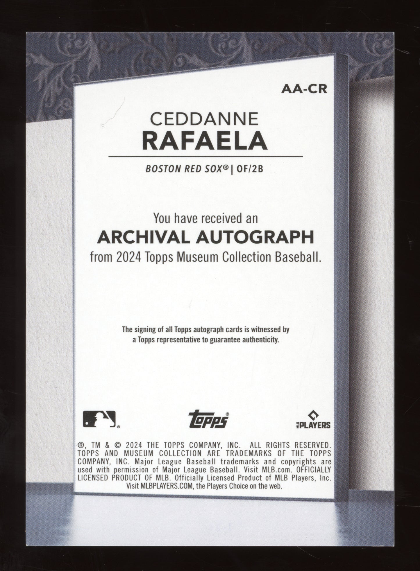 2024 Topps Museum Collection Archival Auto Ceddanne Rafaela #AA-CR Pink 30/99 RC