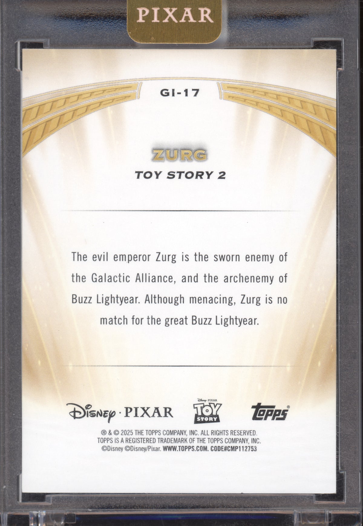 2025 Topps Disney Pixar Golden Icons Zurg 22/25 #GI-17