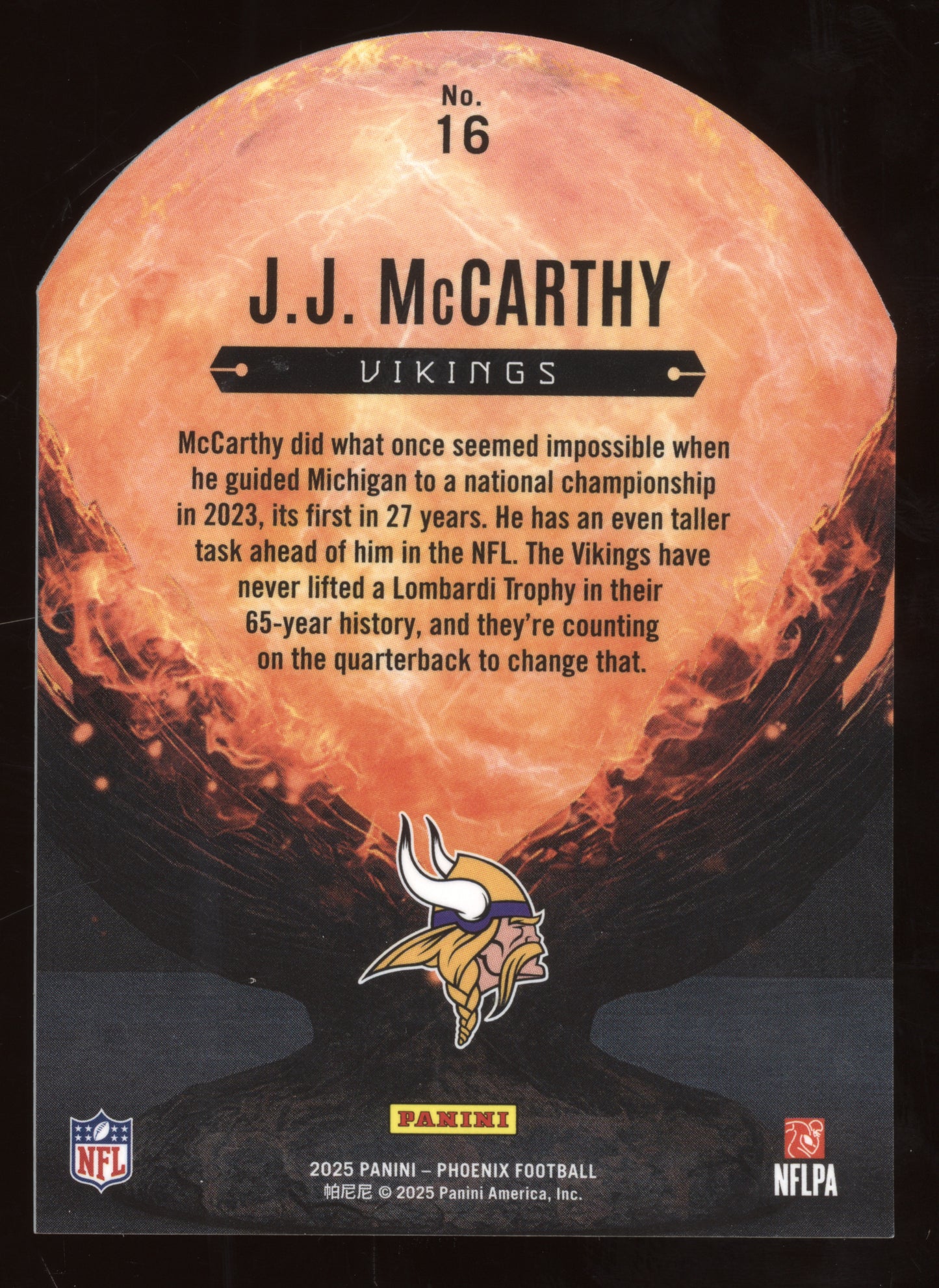 2025 Panini Phoenix Football Resurgent J.J. McCarthy #16