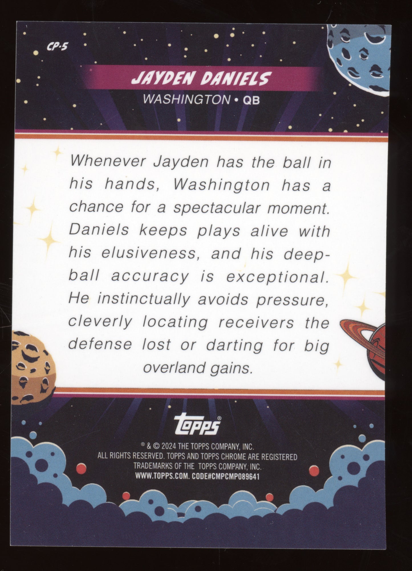 2024 Topps Cosmic Chrome Cos-Play Jayden Daniels #CP-5 RC