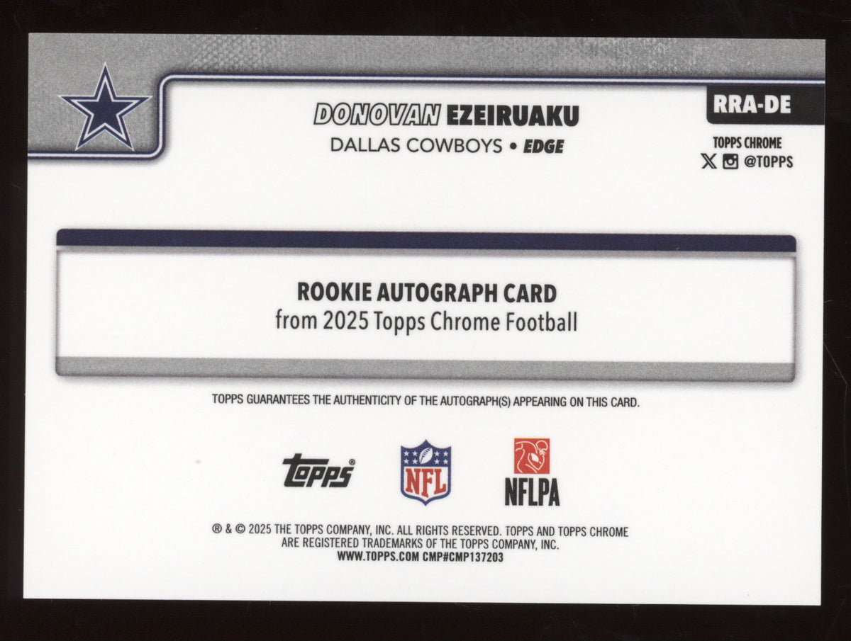 2025 Topps Chrome Rookie Autograph Donovan Ezeiruaku #RRA-DE Red 3/5 RC