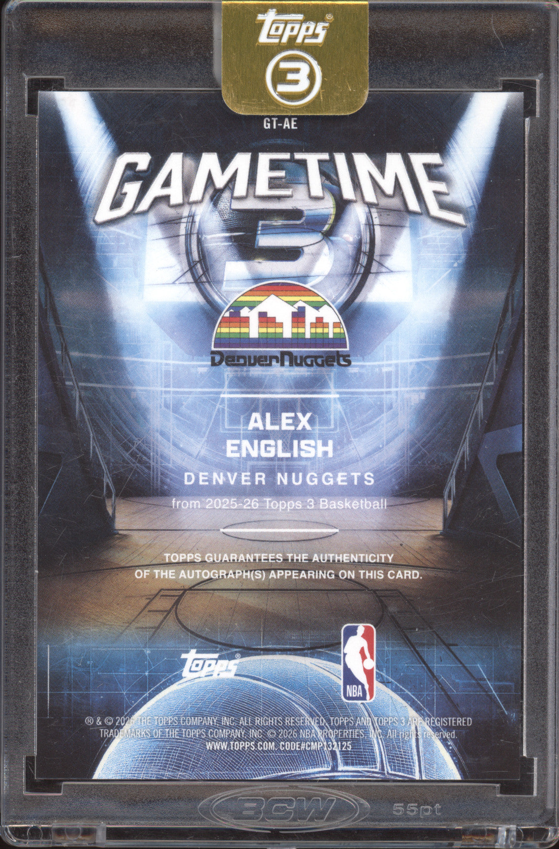 2025 Topps 3 Gametime Autographs Alex English #GT-AE Blue 08/15