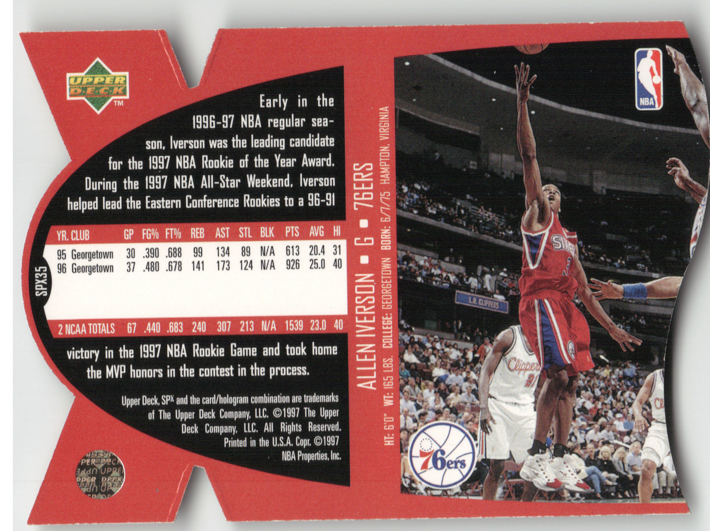 1997 Upper Deck SPx Allen Iverson #SPX35