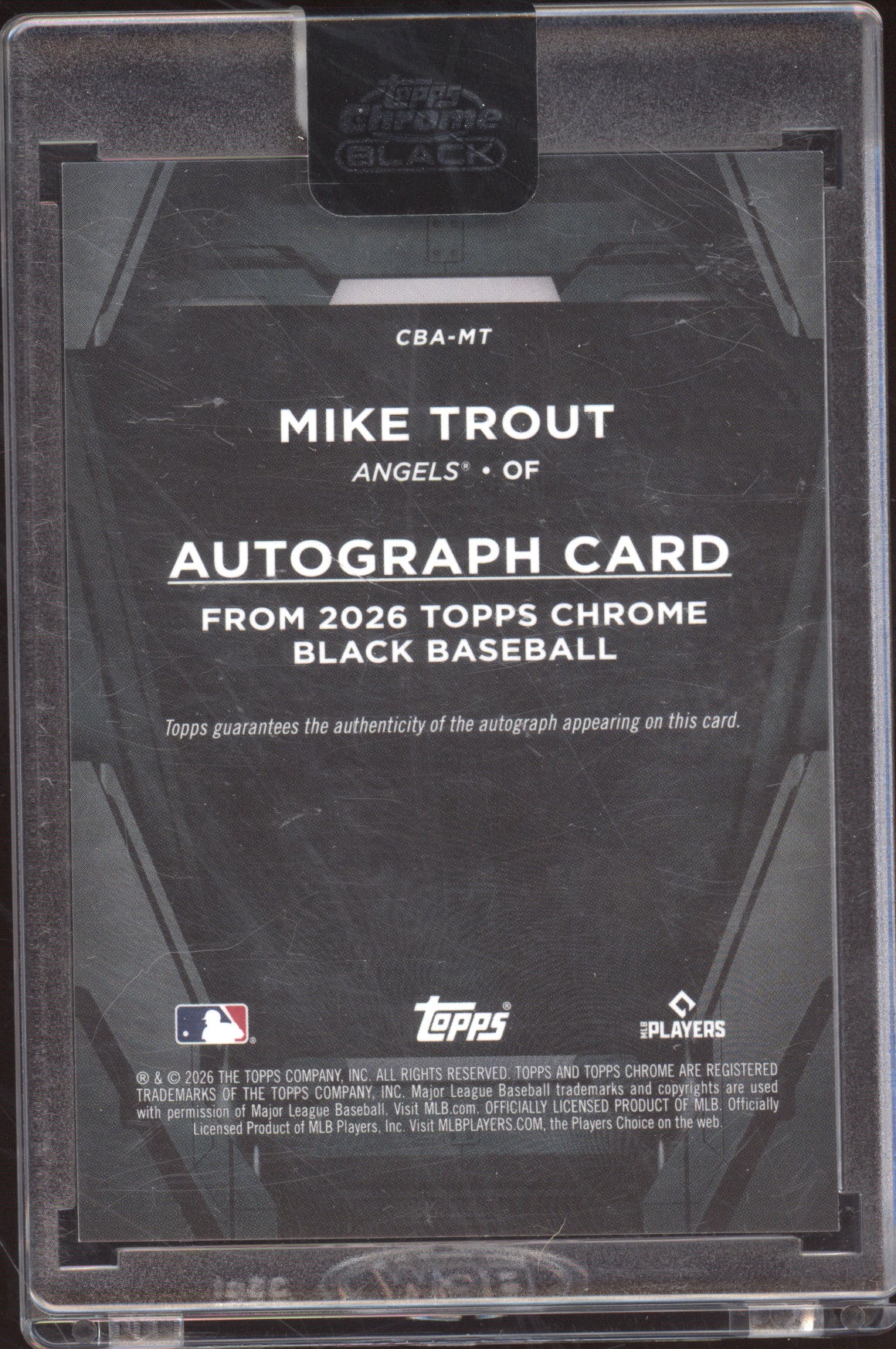 2026 Topps Chrome Black Autograph Mike Trout #CBA-MT Red 5/5