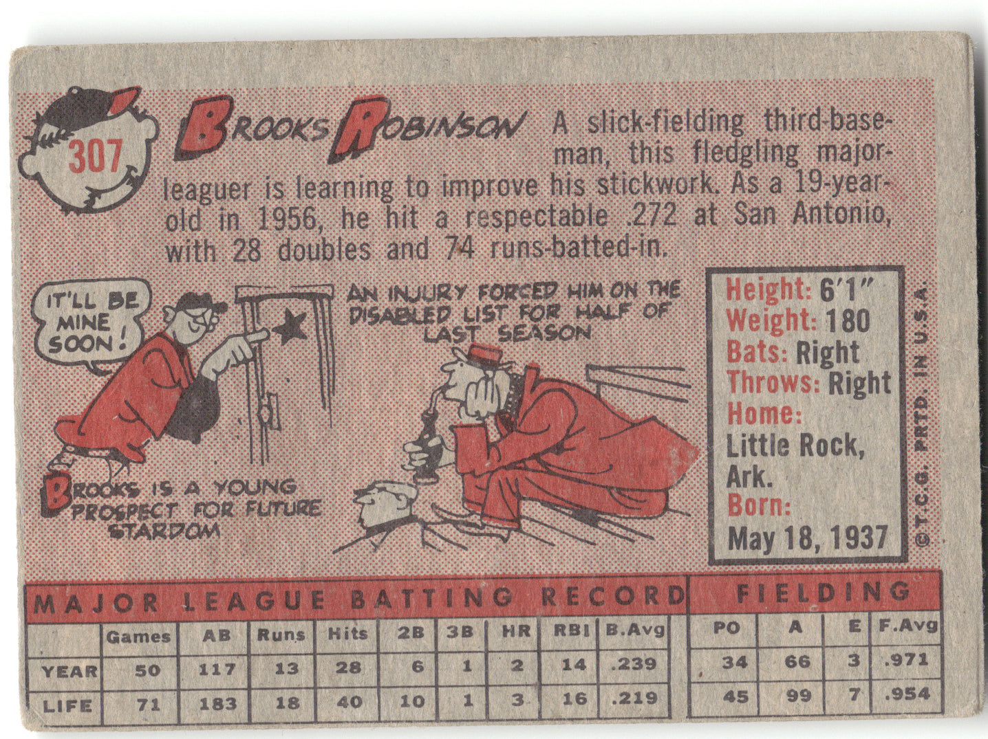 1958 Topps Brooks Robinson #307