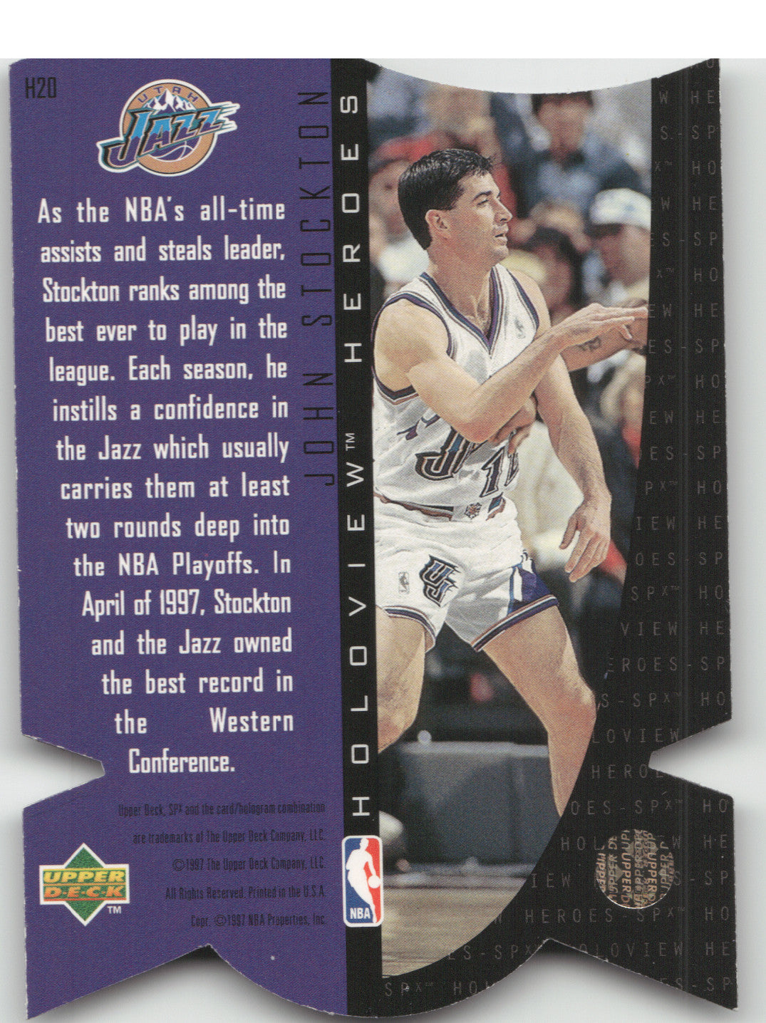 1997 Upper Deck SPx Holoview Heroes John Stockton #H20