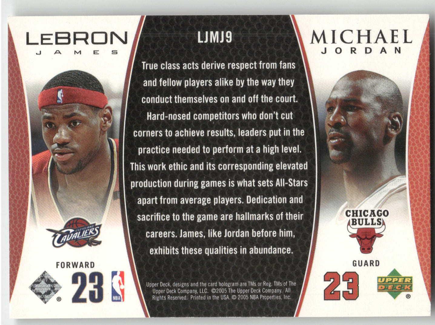 2005 Upper Deck Michael Jordan LeBron James #LJMJ9