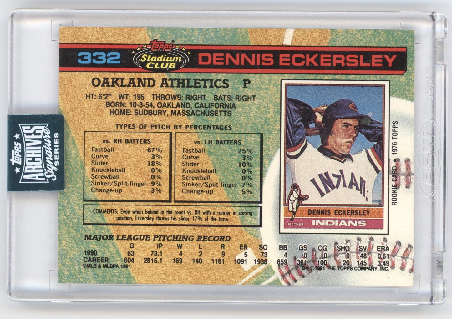 2024 Topps Archives Signature Series Stadium Club Dennis Eckersley #332 10/14