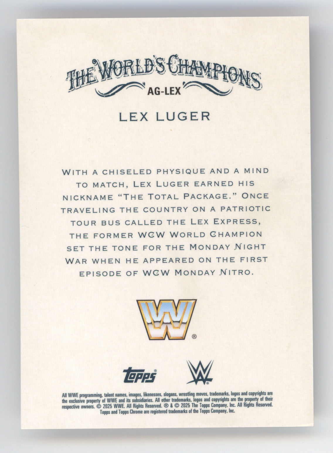 2025 Topps Chrome WWE Allen & Ginter Lex Luger #AG-LEX Red Refractor 5/5