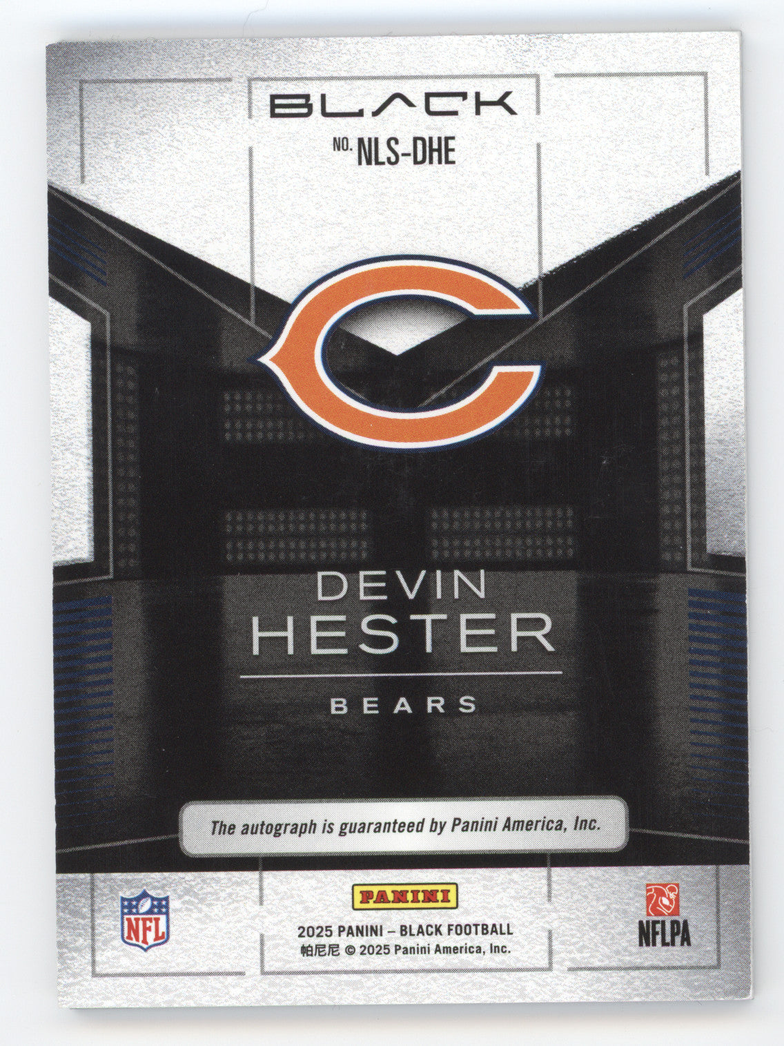 2025 Panini Black Night Lights Signatures Devin Hester #NLS-DHE Emerald 13/15