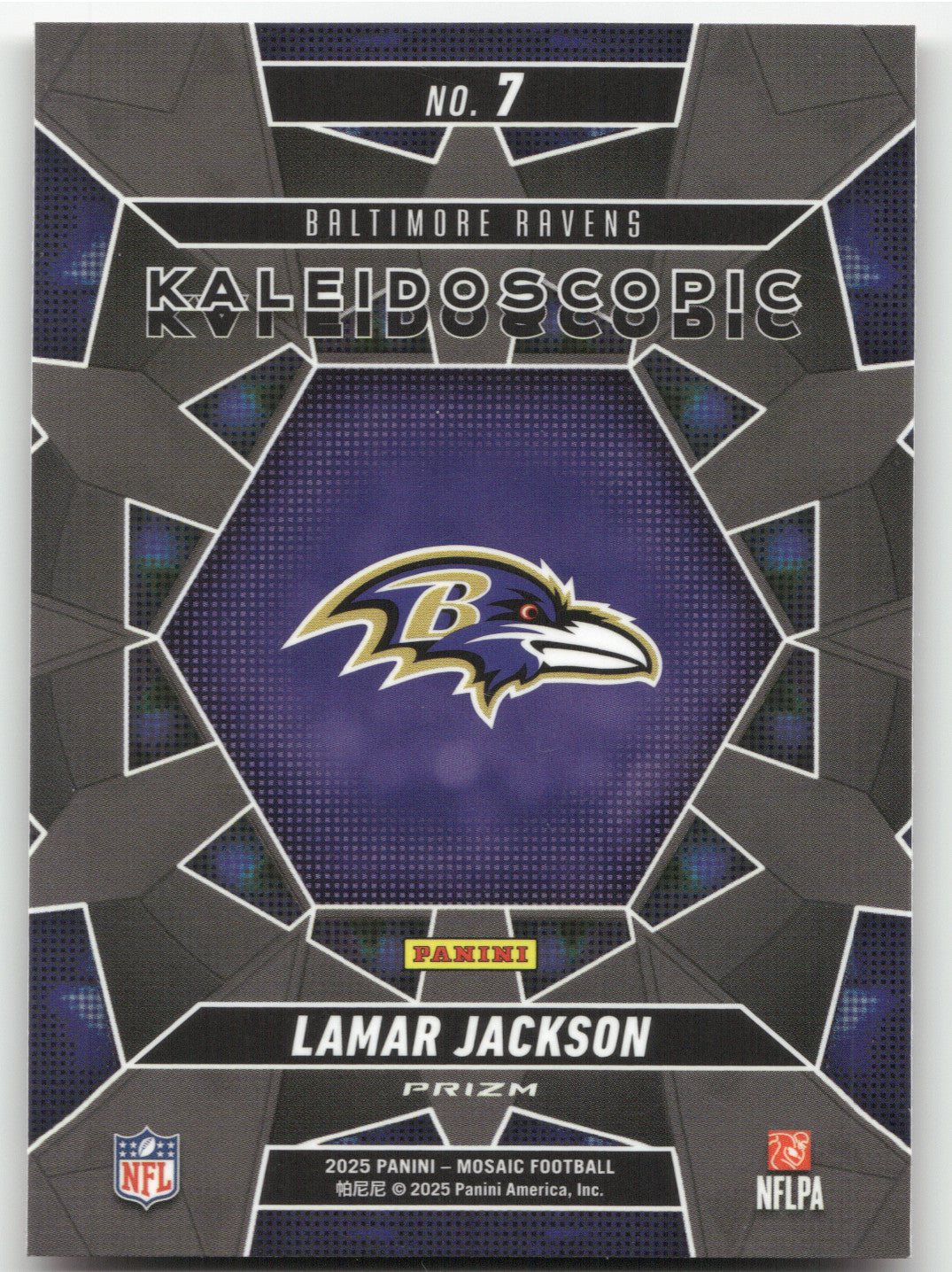 2025 Panini Mosaic Prizm Kaleidoscopic Lamar Jackson #7