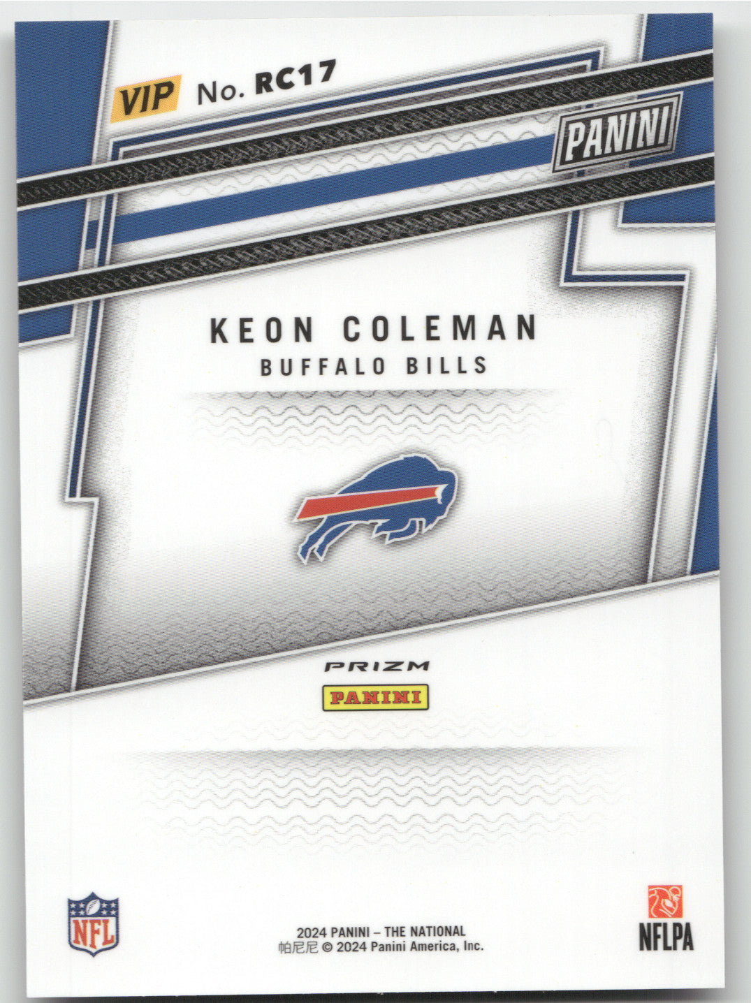 2024 Panini Prizm The National VIP Keon Coleman #RC17 Zebra RC