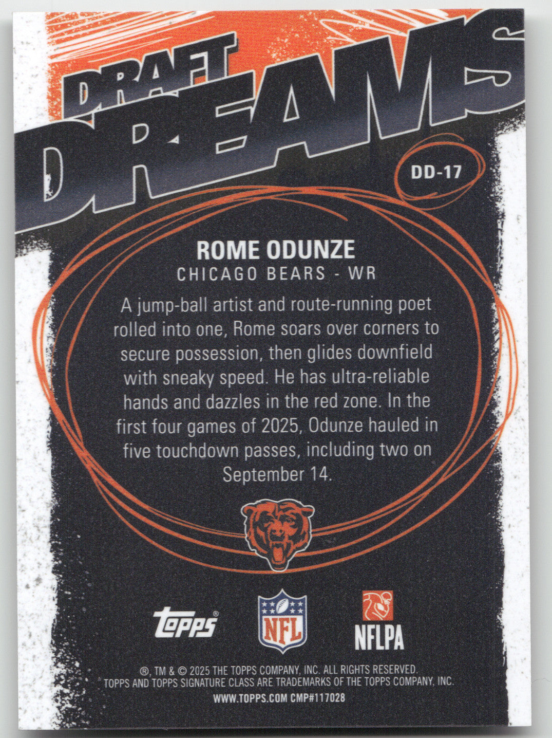 2025 Topps Signature Class Draft Dreams Rome Odunze #DD-17