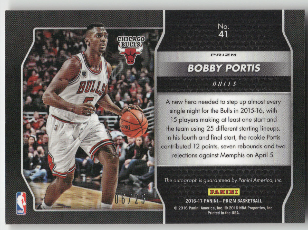 2016 Panini Prizm Autographs Bobby Portis #41 Red 06/25