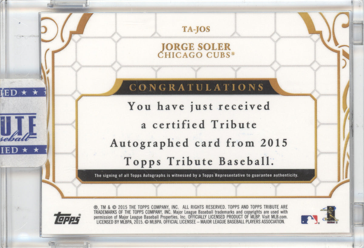 2015 Topps Tribute Autograph Jorge Soler #TA-JOS RC 076/109