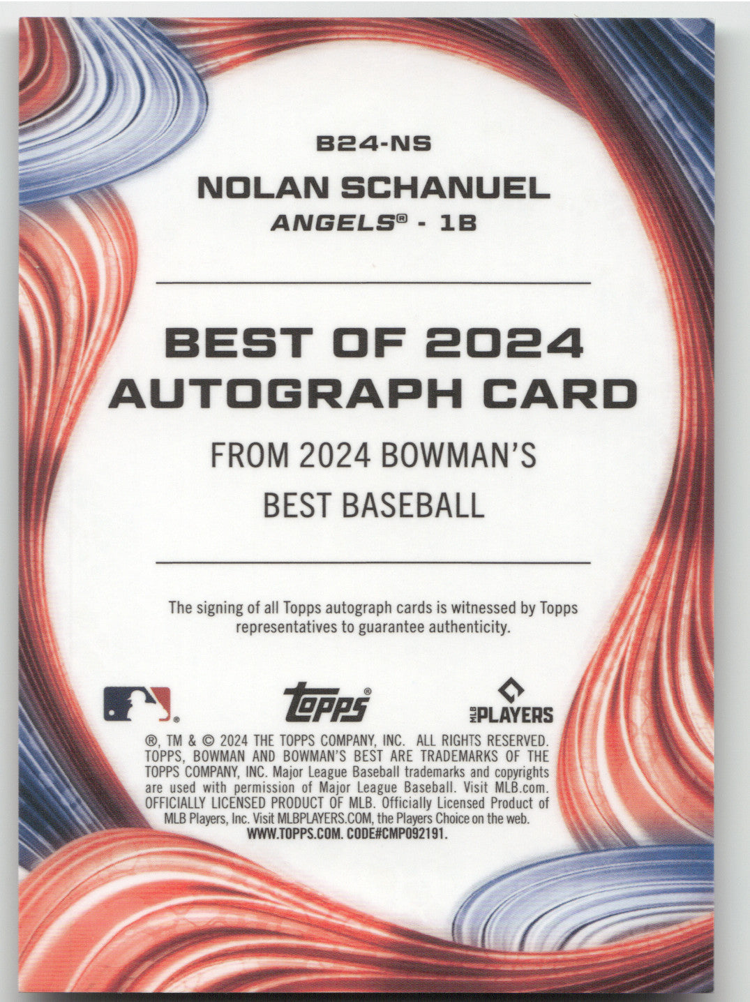 2024 Bowman's Best Nolan Schanuel #B24-NS Green RC 22/99