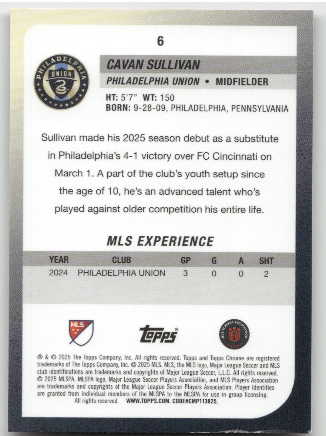 2025 Topps Chrome Cavan Sullivan #6 Pink Mini-Diamond Refractor RC 200/250