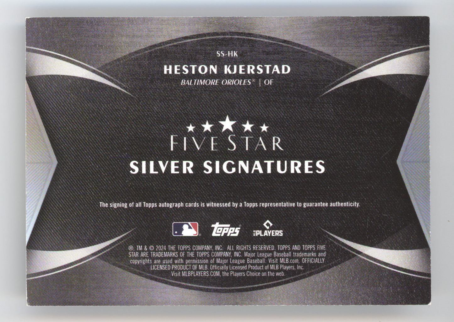 2024 Topps Five Star Silver Signatures Heston Kjerstad #SS-HK Gold 07/10 RC
