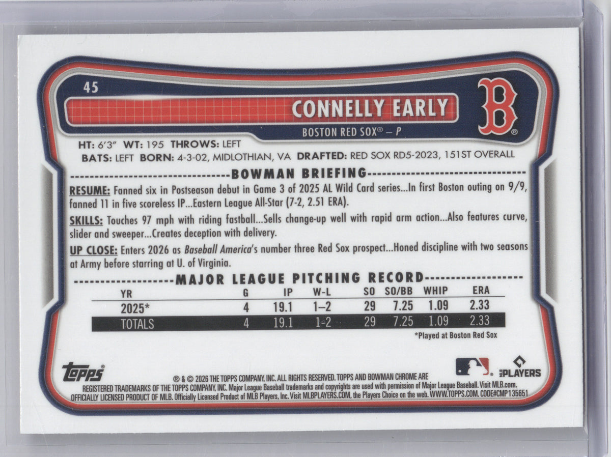 2026 Bowman Chrome Connelly Early #45 Pink Mojo Refractor 079/199 RC