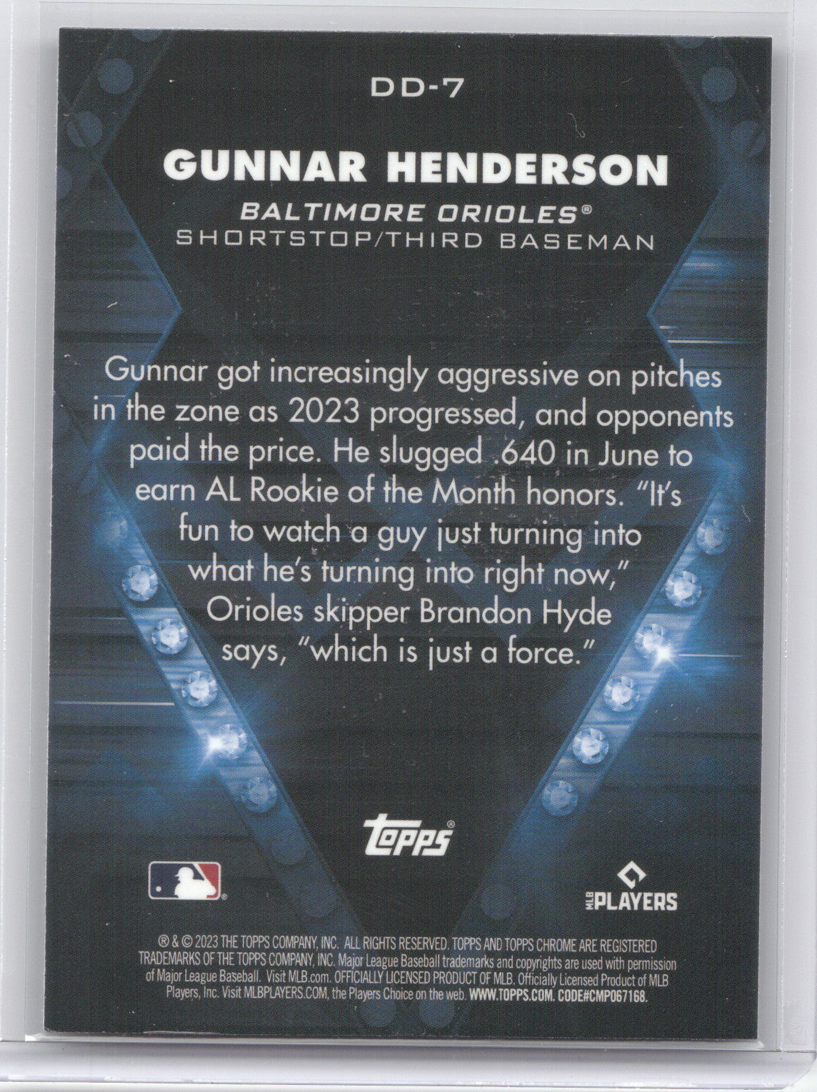 2023 Topps Chrome Diamond Dominance Gunnar Henderson #DD-7