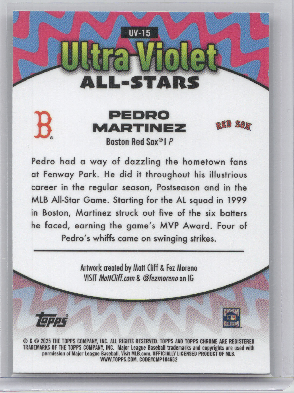 2025 Topps Chrome Ultra Violet All-Stars Pedro Martinez #UV-15