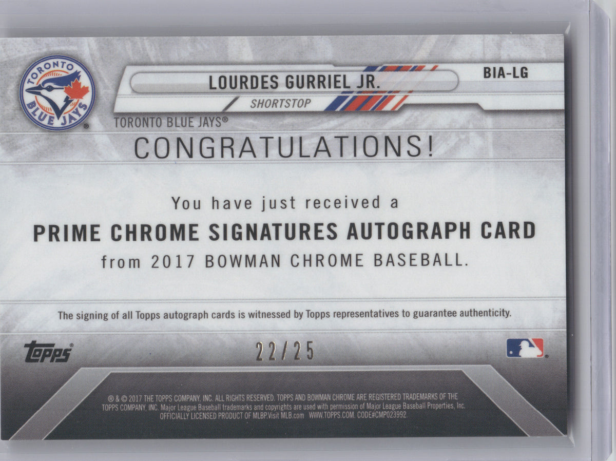 2017 Bowman Chrome Prime Signatures Lourdes Gurriel Jr. #BIA-LG Orange 22/25