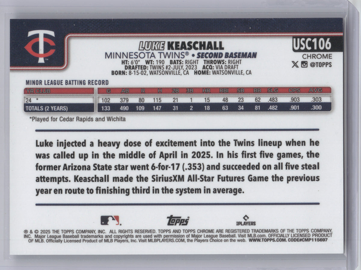 2025 Topps Chrome Luke Keaschall #USC106 RC