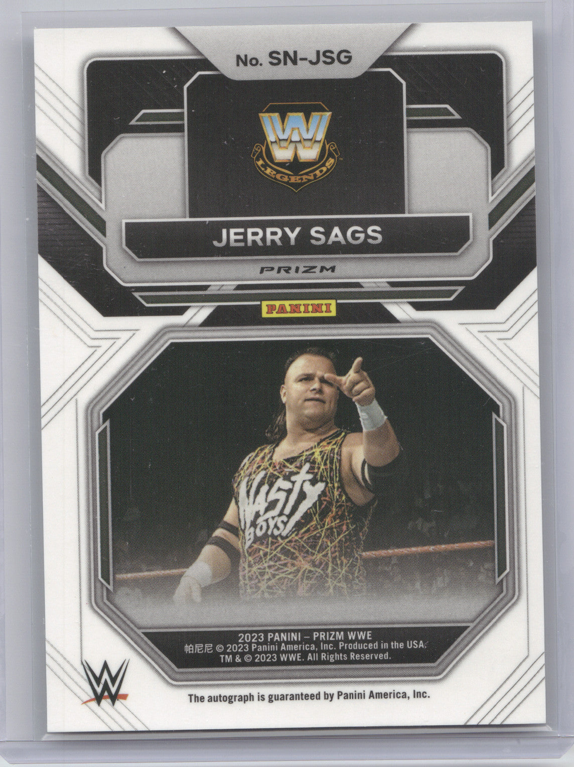 2023 Panini Prizm WWE Sensational Signatures Jerry Sags #SN-JSG Silver