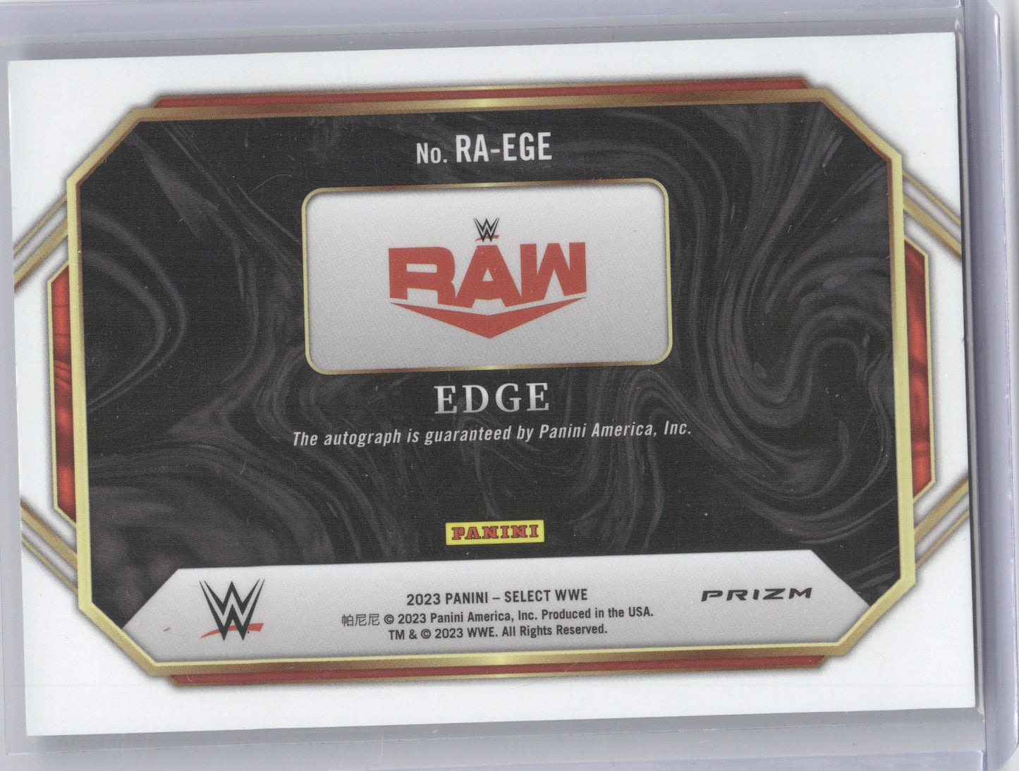 2023 Panini Select WWE Ringside Action Edge #RA-EGE Autograph Silver