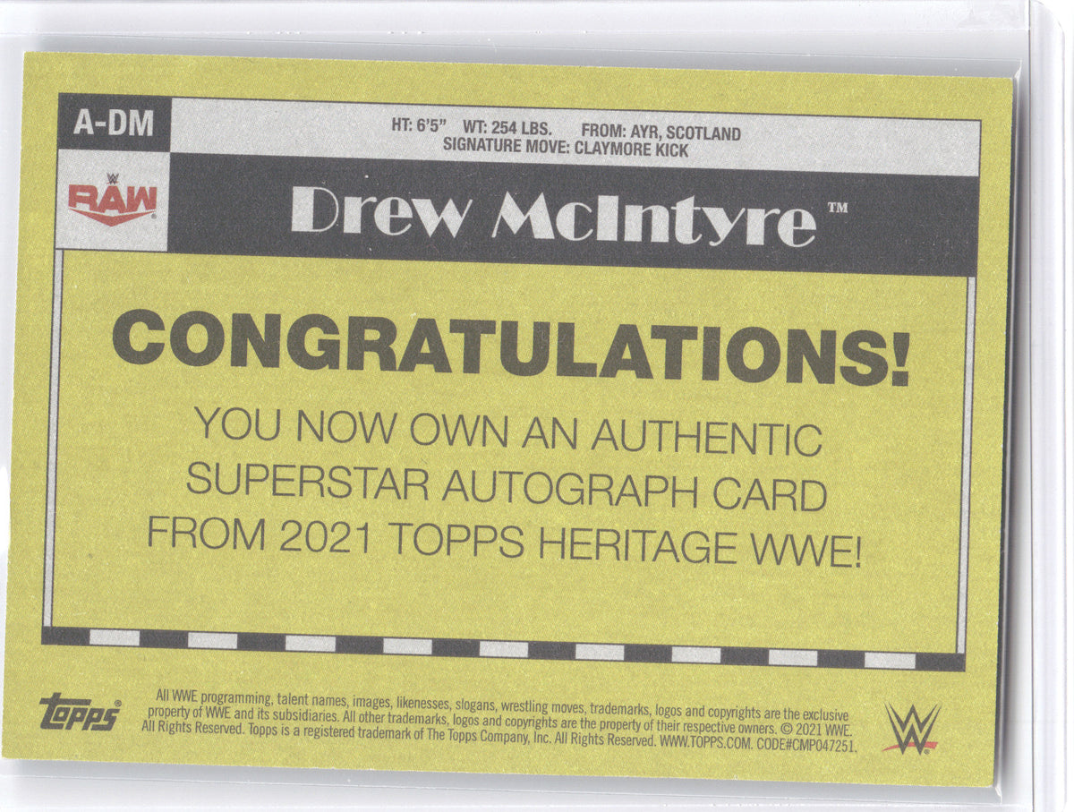 2021 Topps Heritage WWE Superstar Autograph Drew McIntyre #A-DM 130/199