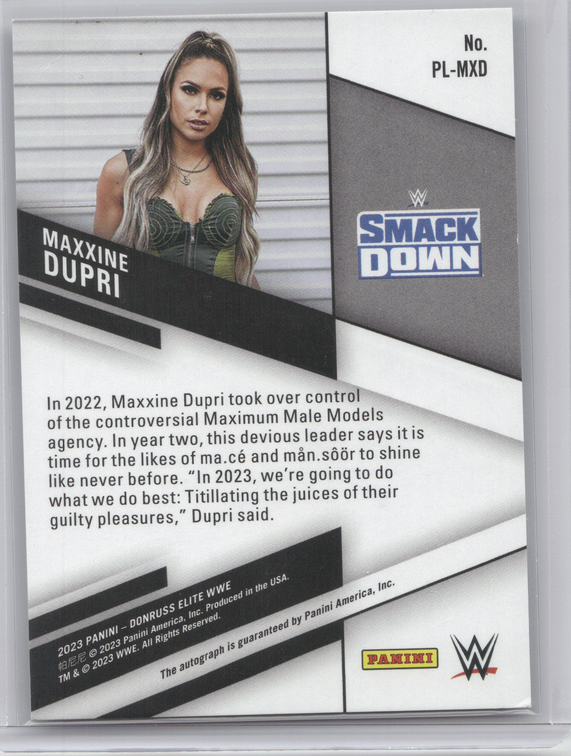 2023 Panini Donruss Elite WWE Pen Pals Maxxine Dupri #PL-MXD RC