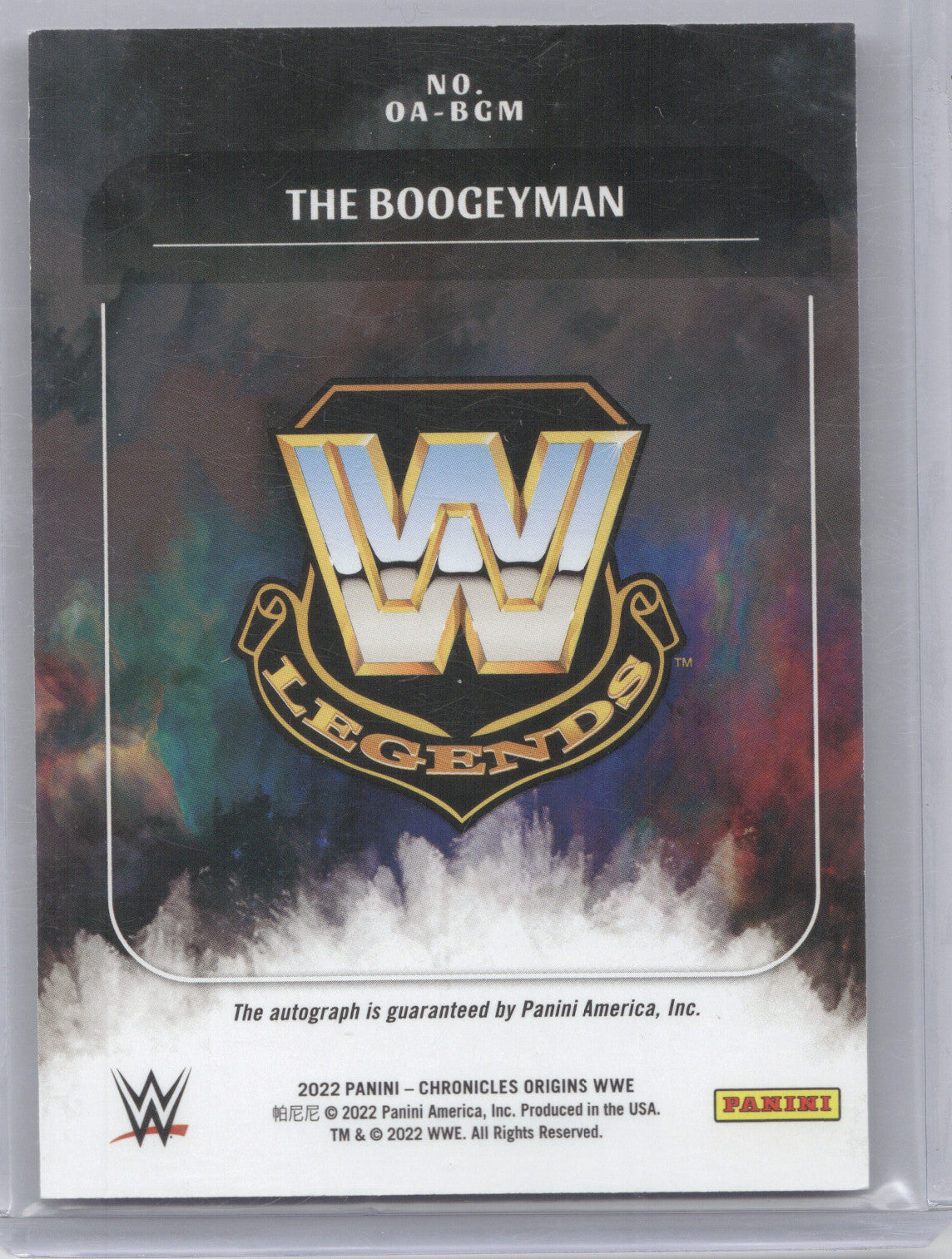 2022 Panini Chronicles Origins WWE The Boogeyman #OA-BGM Autograph