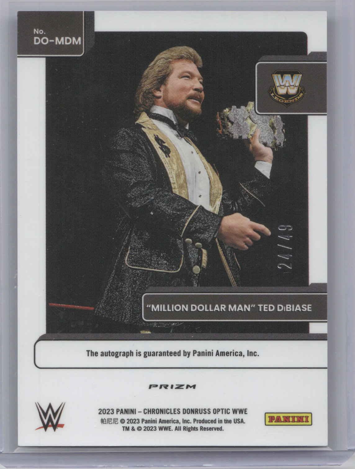 2023 Panini Chronicles Donruss Optic Ringside Signatures Ted DiBiase Blue 24/49