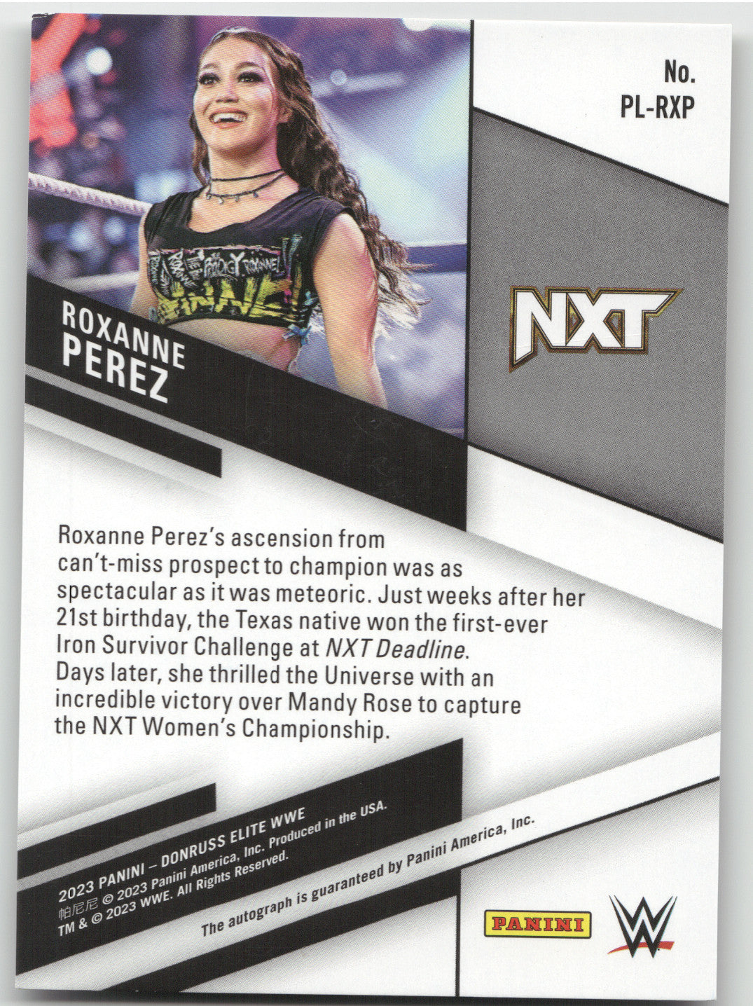 2023 Panini Donruss Elite WWE Pen Pals Roxanne Perez #PL-RXP