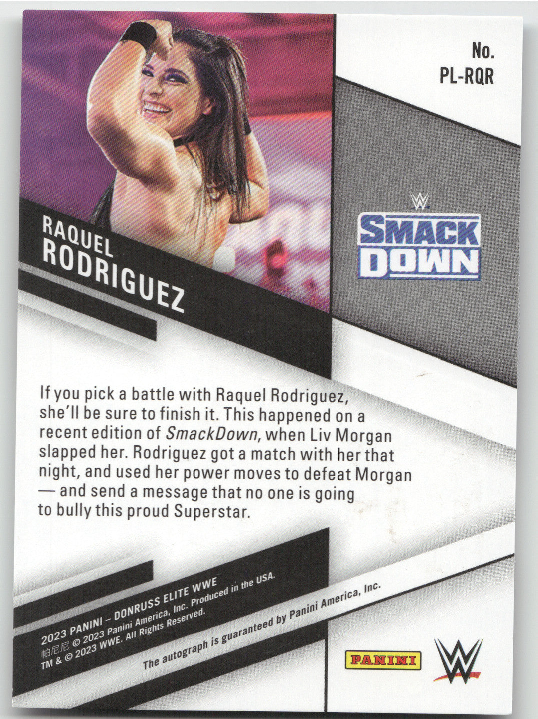 2023 Panini Donruss Elite WWE Pen Pals Raquel Rodriguez #PL-RQR Gold 04/10